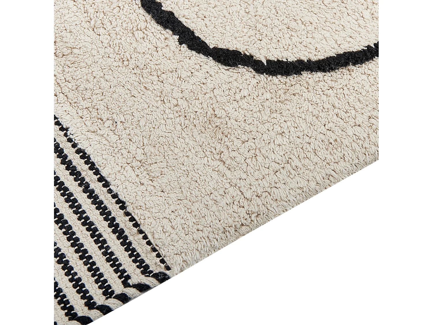 Tappeto cotone beige e nero 160 x 230 cm DOKUZ