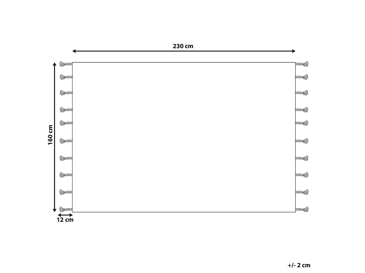Tapete de algodão creme e preto 160 x 230 cm DOKUZ