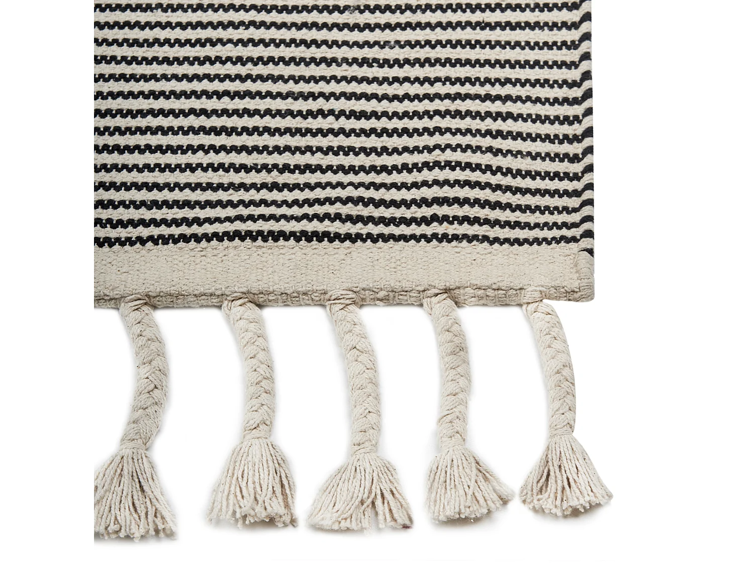 Tapete de algodão creme e preto 160 x 230 cm DOKUZ