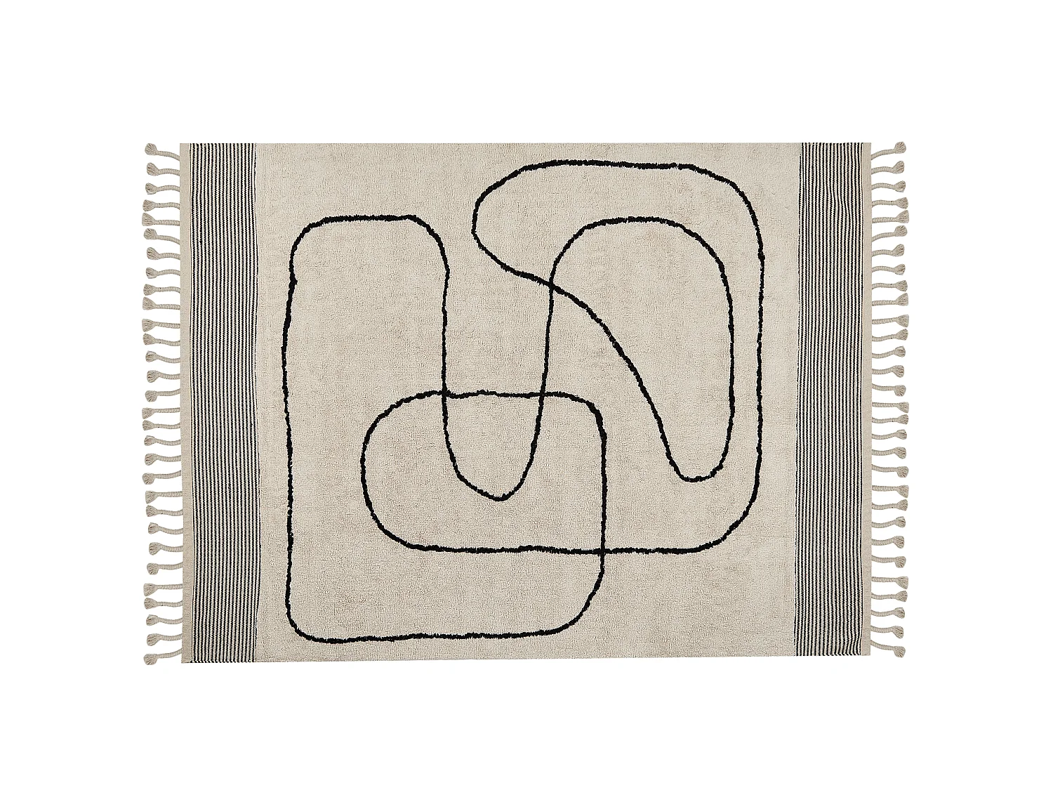 Vloerkleed katoen beige/zwart 160 x 230 cm DOKUZ