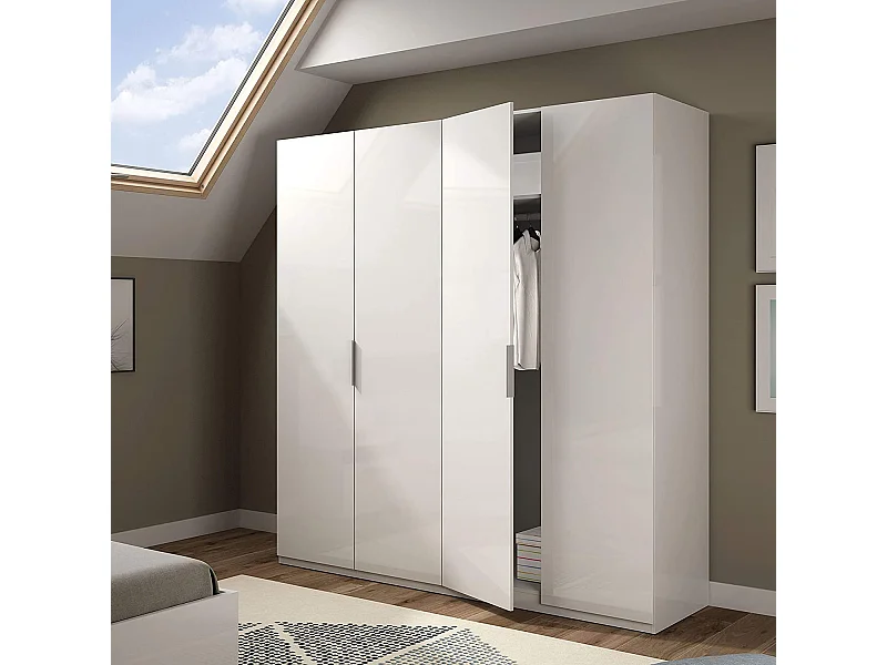Roupeiro Low Cost 4 portas Blanco Brillo