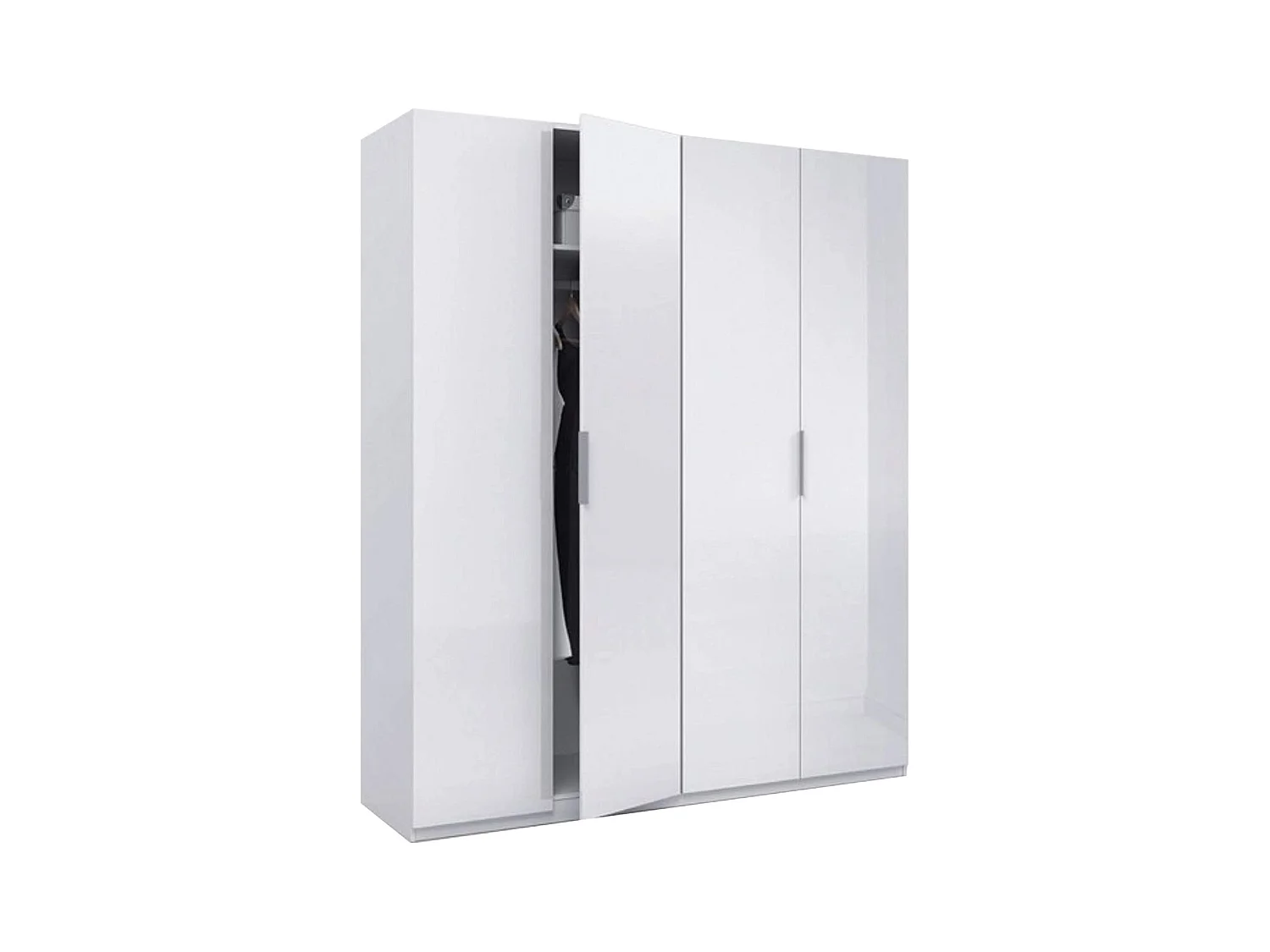 Armario Max 4 puertas abatibles blanco brillo 200x180x52 cm