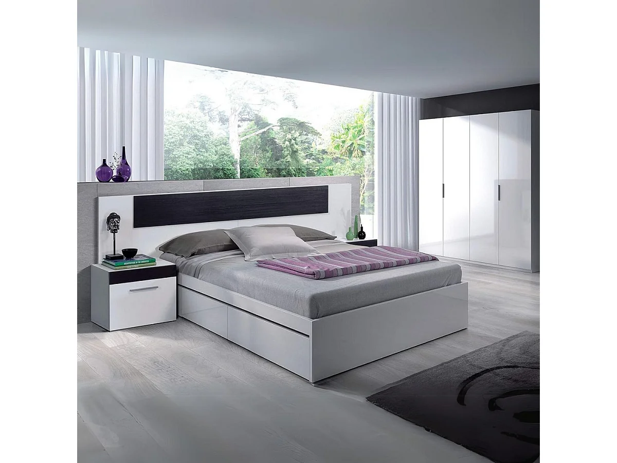 Armario Max 4 puertas abatibles blanco brillo 200x180x52 cm