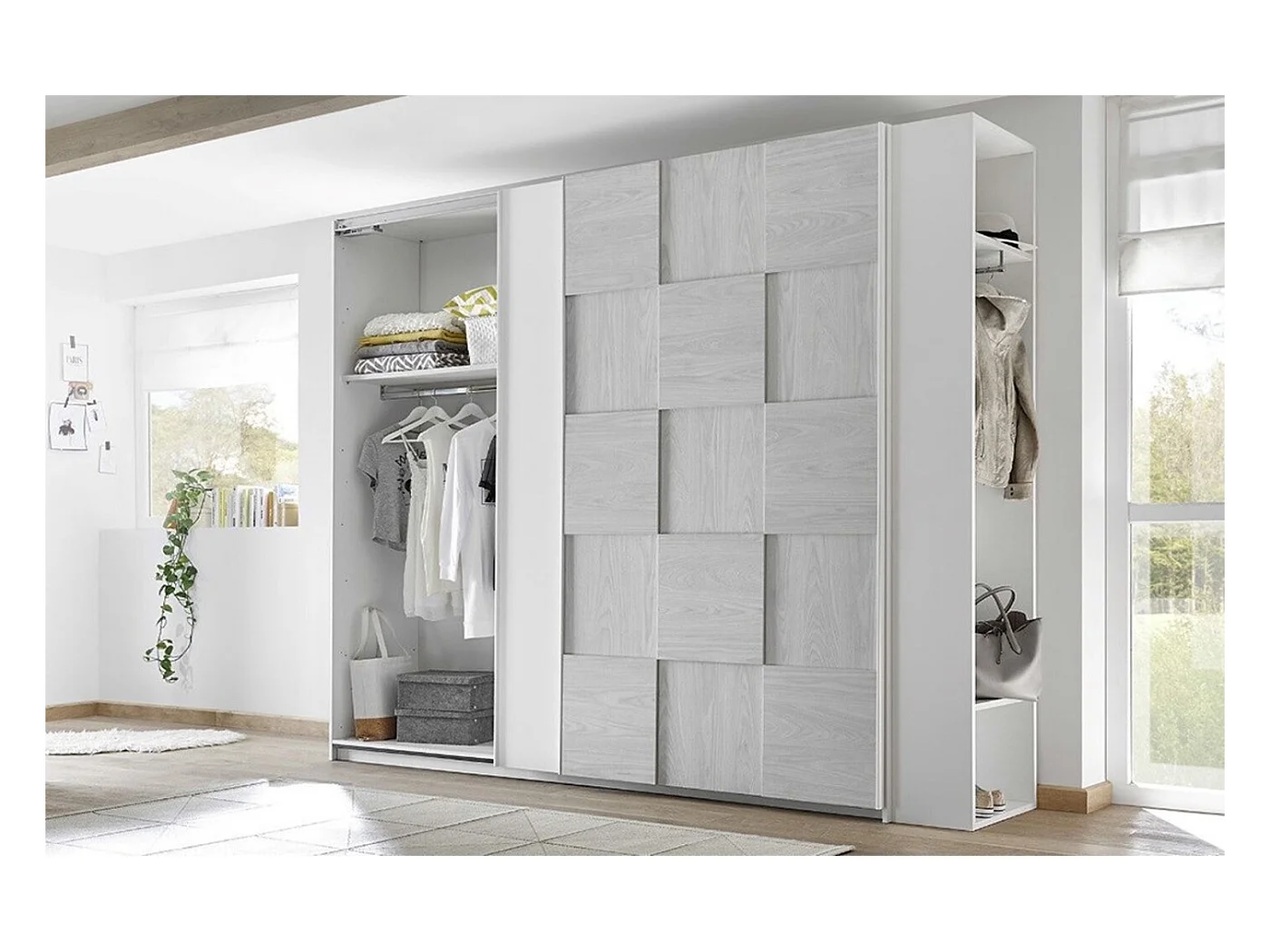 Armoire SATORI gris 179x205x57 cm