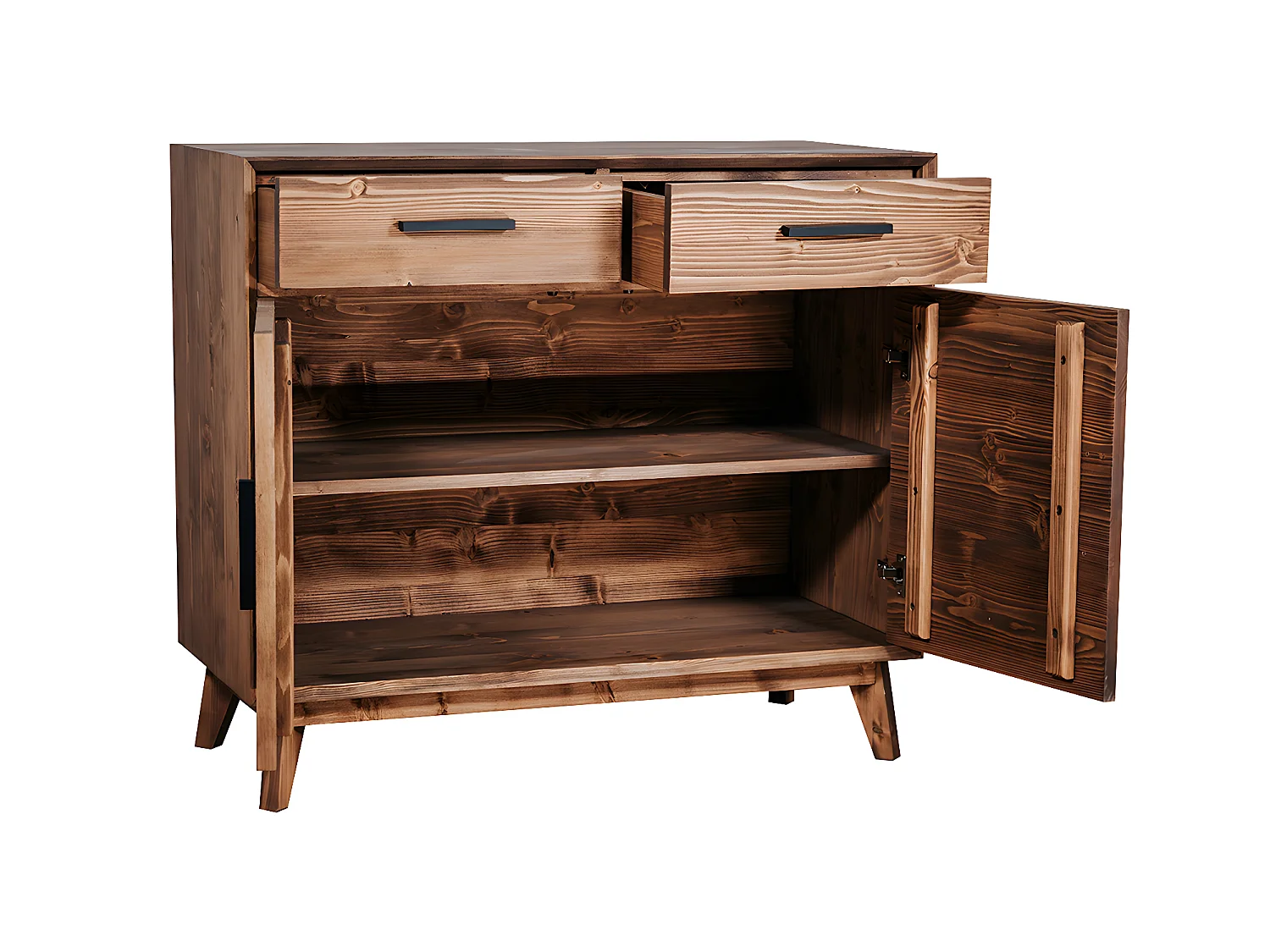 Nostalgie 2-deurs 2-lade laag dressoir - Hout