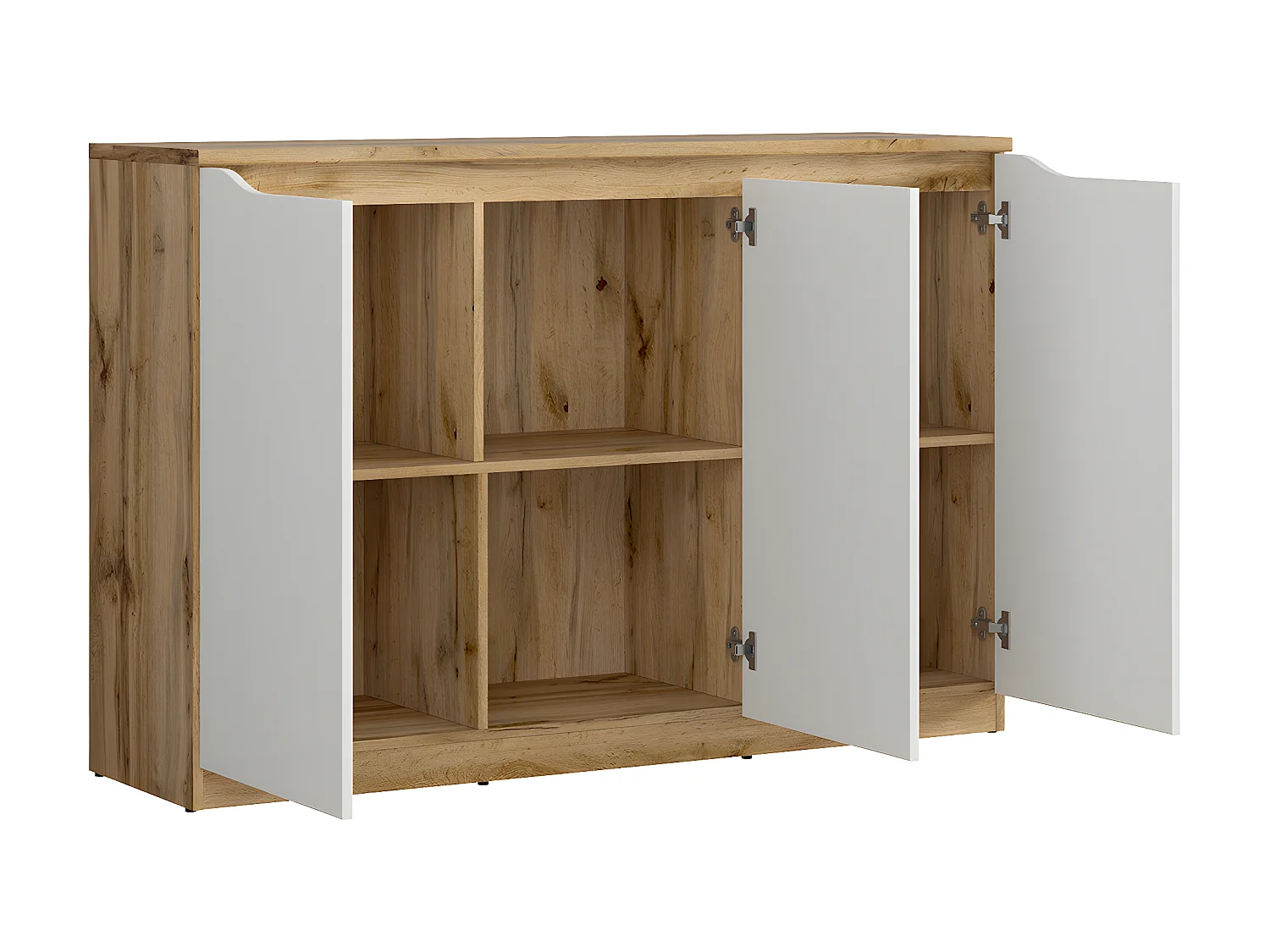 Buffet 3 ante June bianco e marrone 92cm