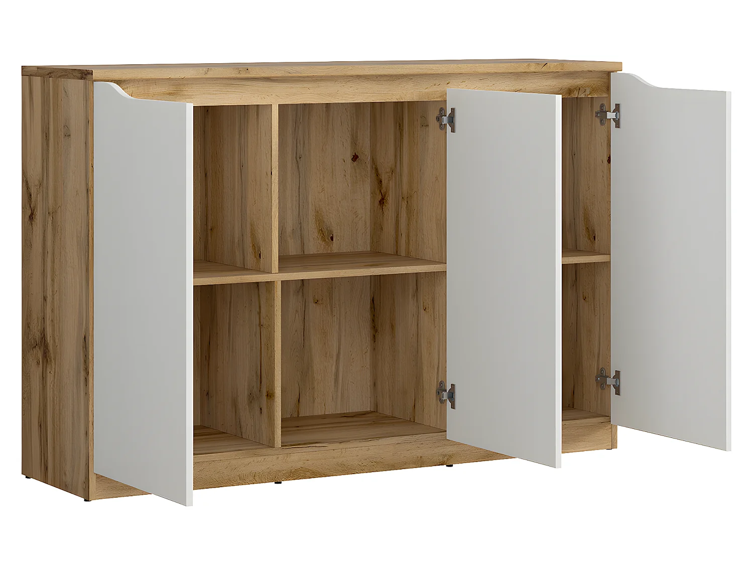Buffet 3 portes June Blanc et Bois