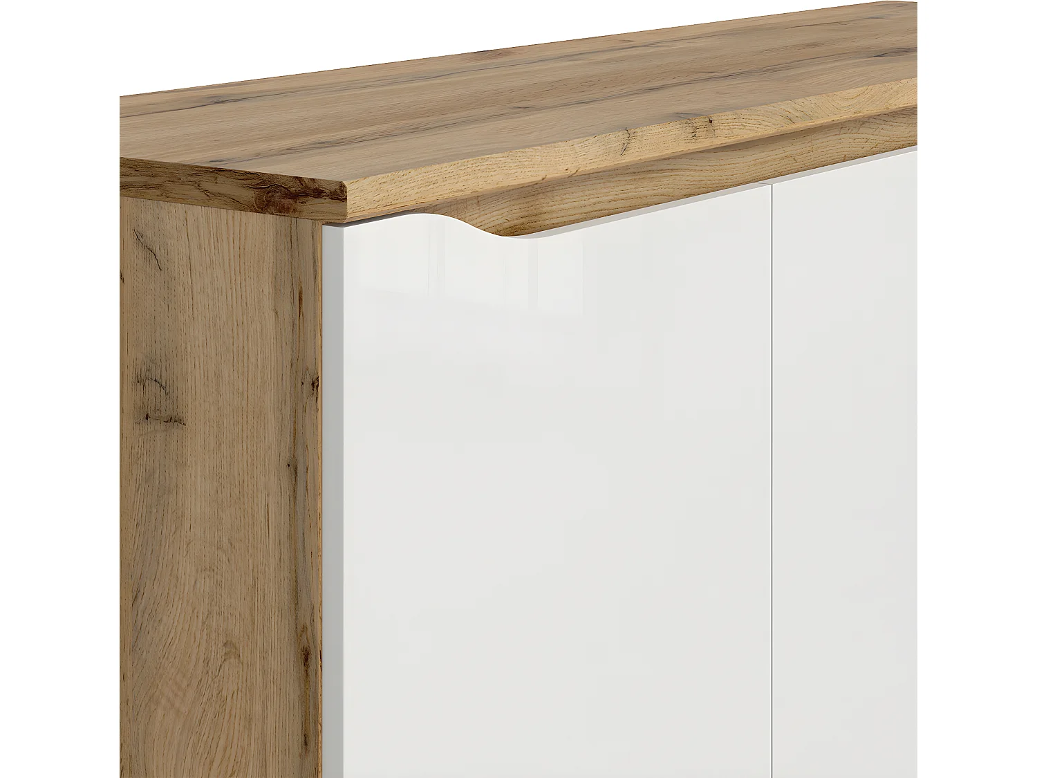 Buffet 3 portes June Blanc et Bois