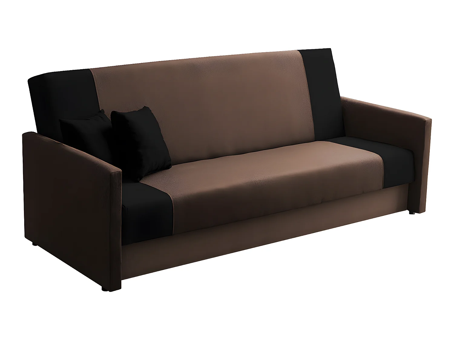 Canapé clic-clac convertible 3 places avec coffre Joe Marron