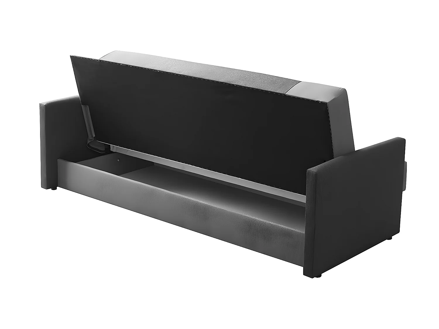 Canapé clic-clac convertible 3 places avec coffre Joe Marron