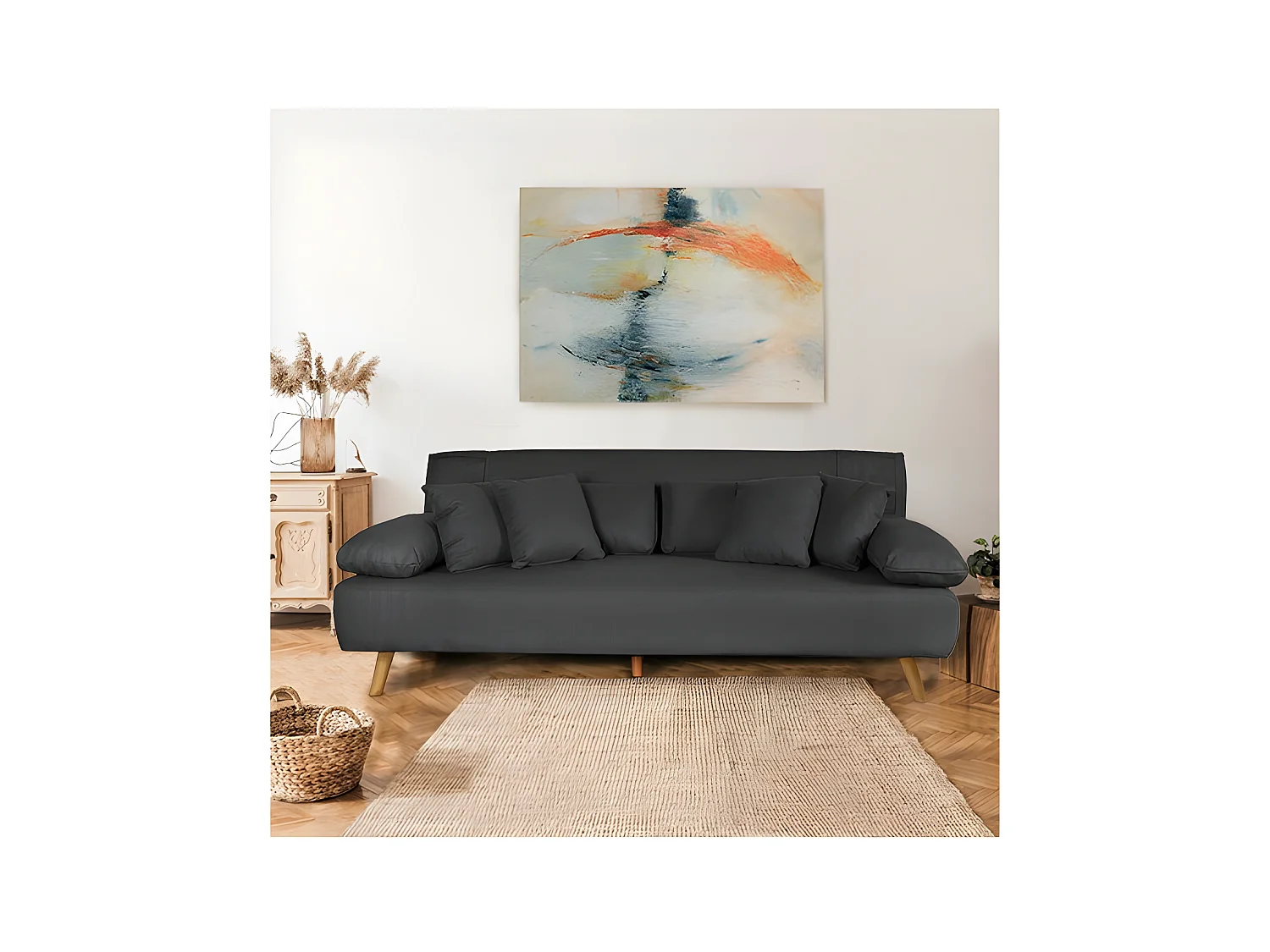 Canapé convertible TROMSO / Gris chiné