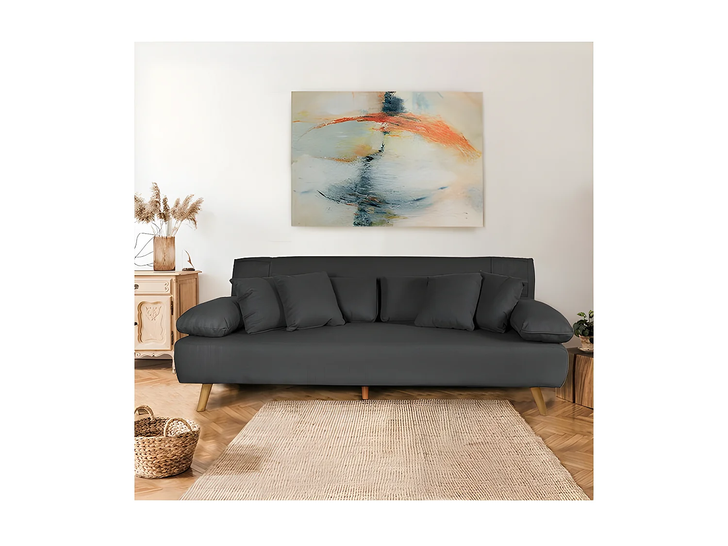 Canapé convertible TROMSO / Gris chiné