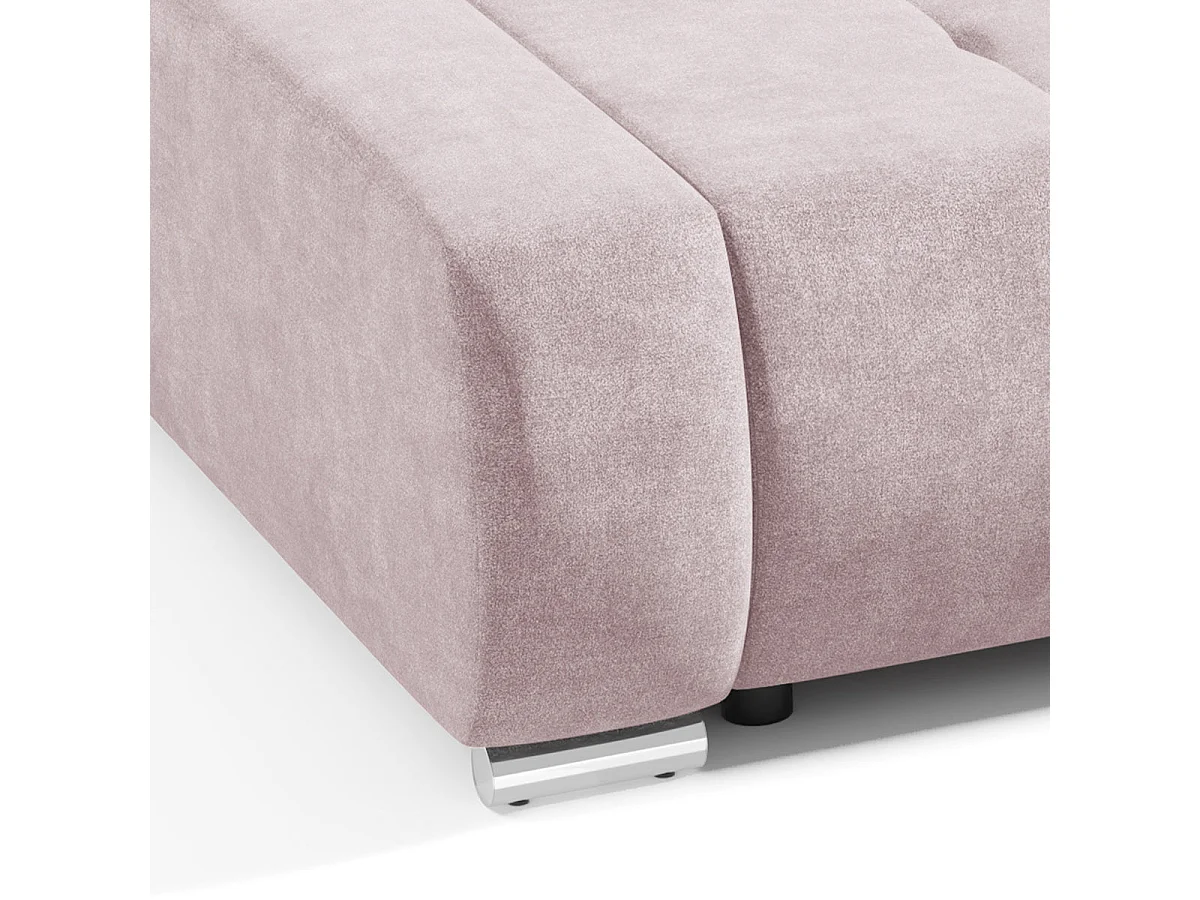Canapé convertible 3 places avec coffre en tissu rose JONAS
