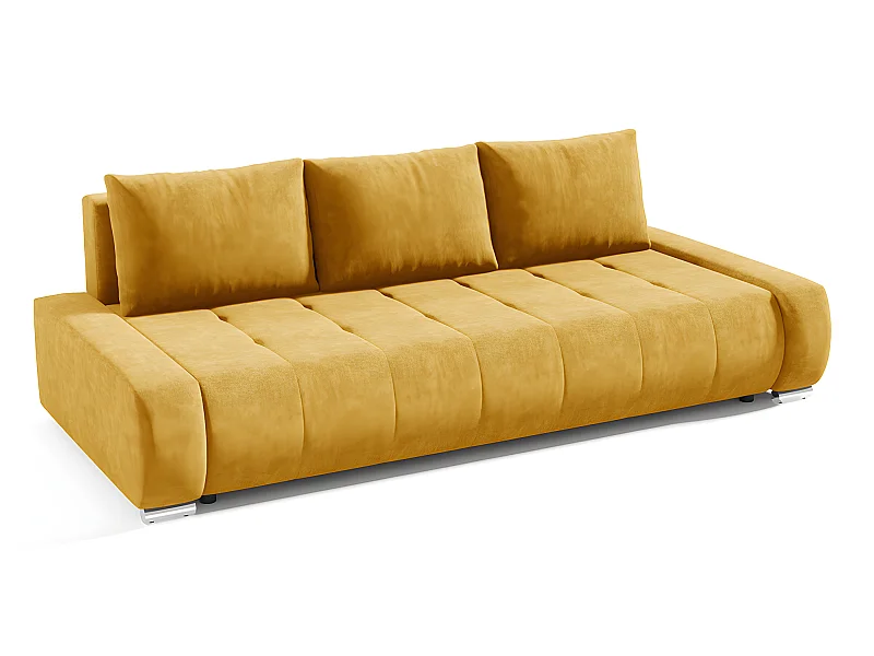 Canapé convertible 3 places avec coffre Jonas Jaune
