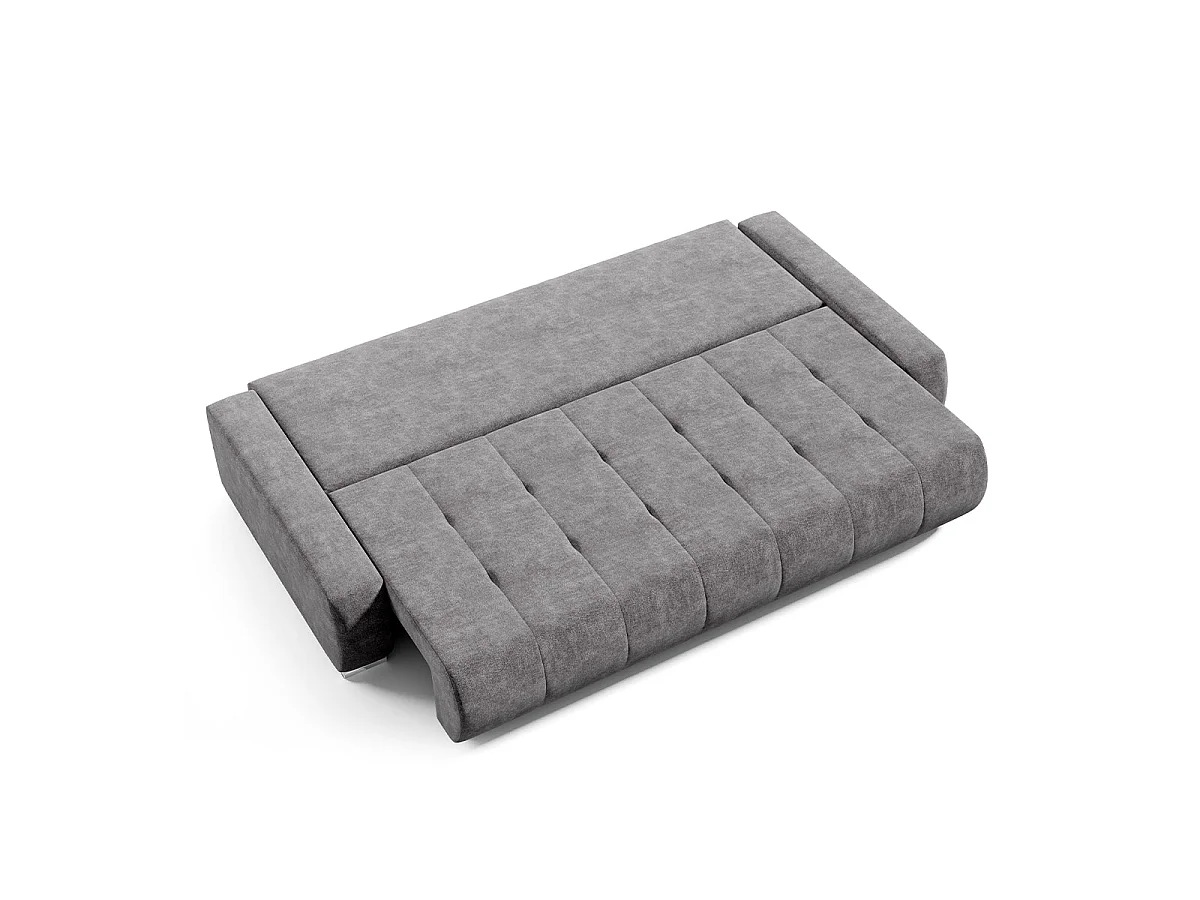 Canapé convertible 3 places avec coffre en tissu jaune JONAS