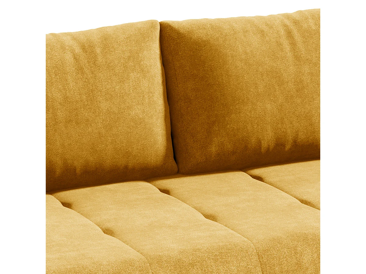 Canapé convertible 3 places avec coffre en tissu jaune JONAS
