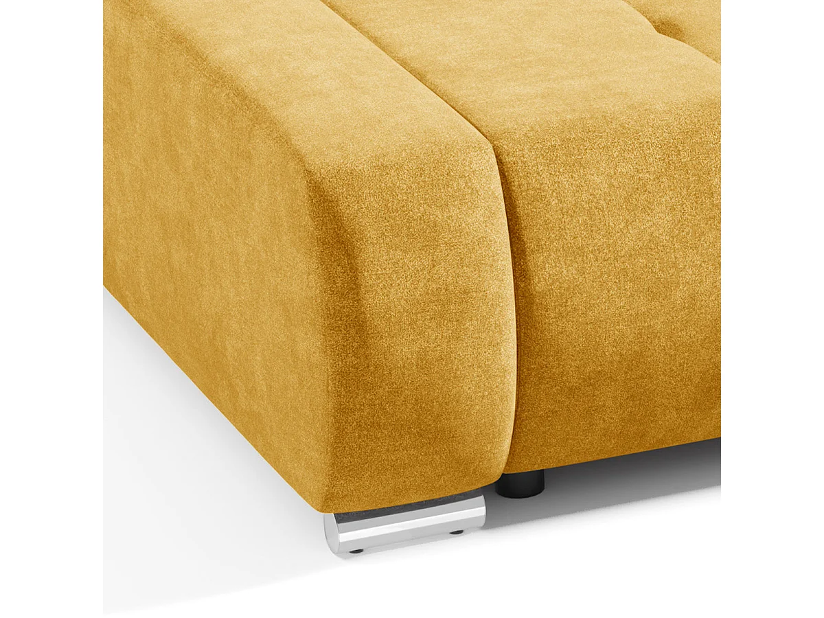 Canapé convertible 3 places avec coffre en tissu jaune JONAS