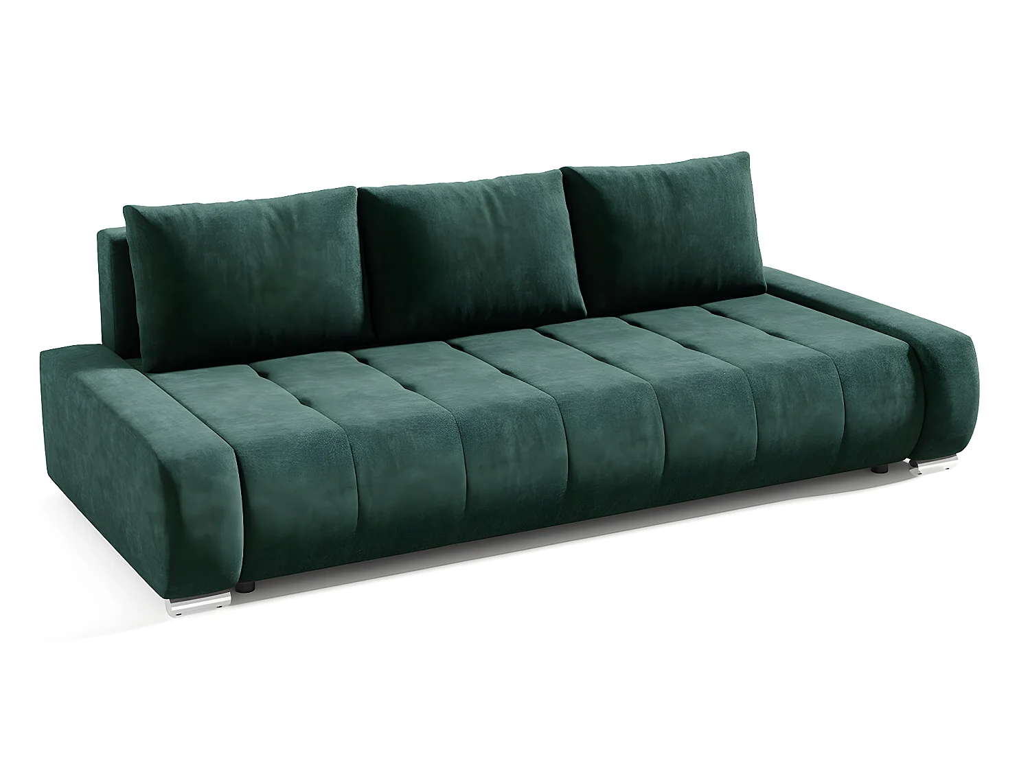 Canapé convertible 3 places avec coffre Jonas Vert foncé