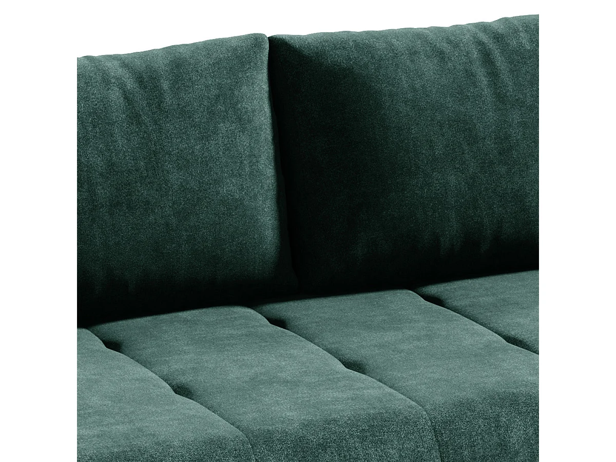 Canapé convertible 3 places avec coffre en tissu vert JONAS