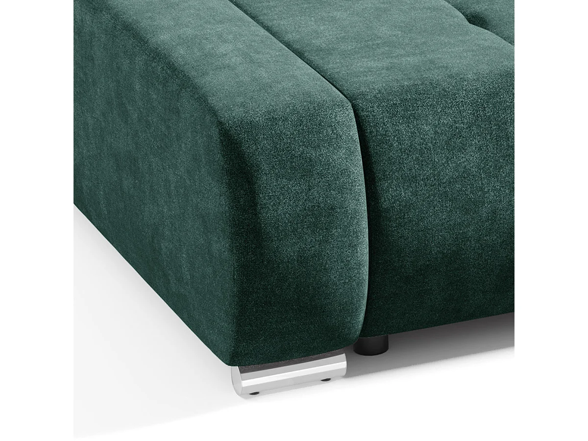 Canapé convertible 3 places avec coffre en tissu vert JONAS