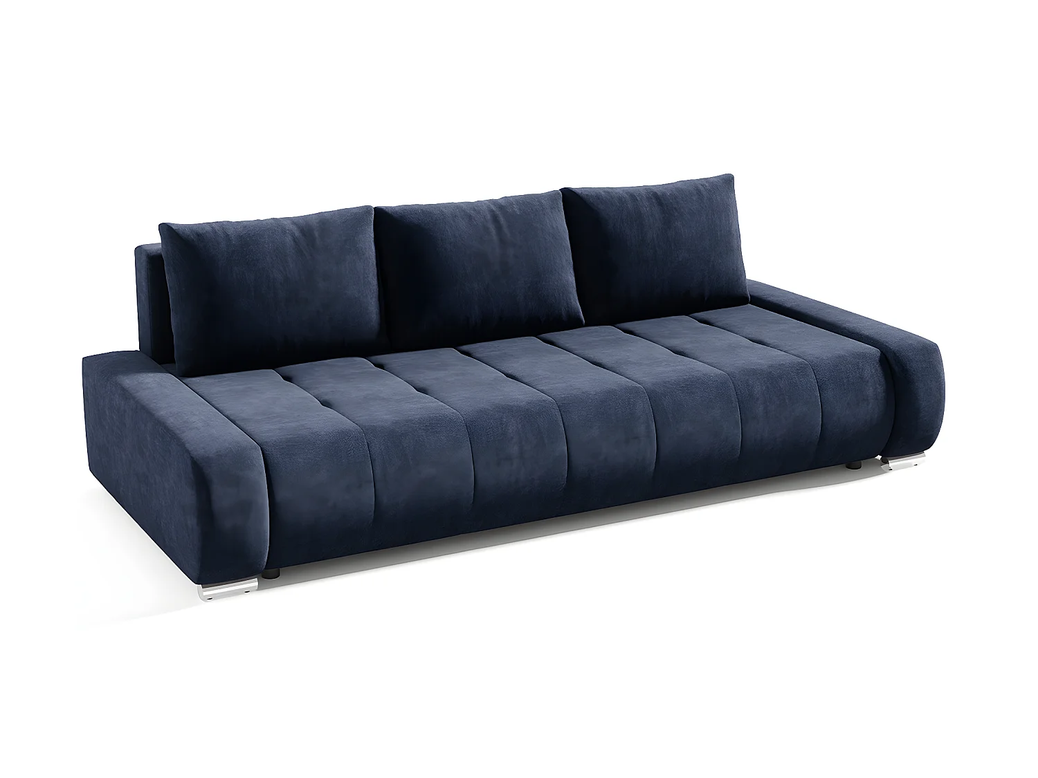 Canapé convertible 3 places avec coffre Jonas Bleu Marine