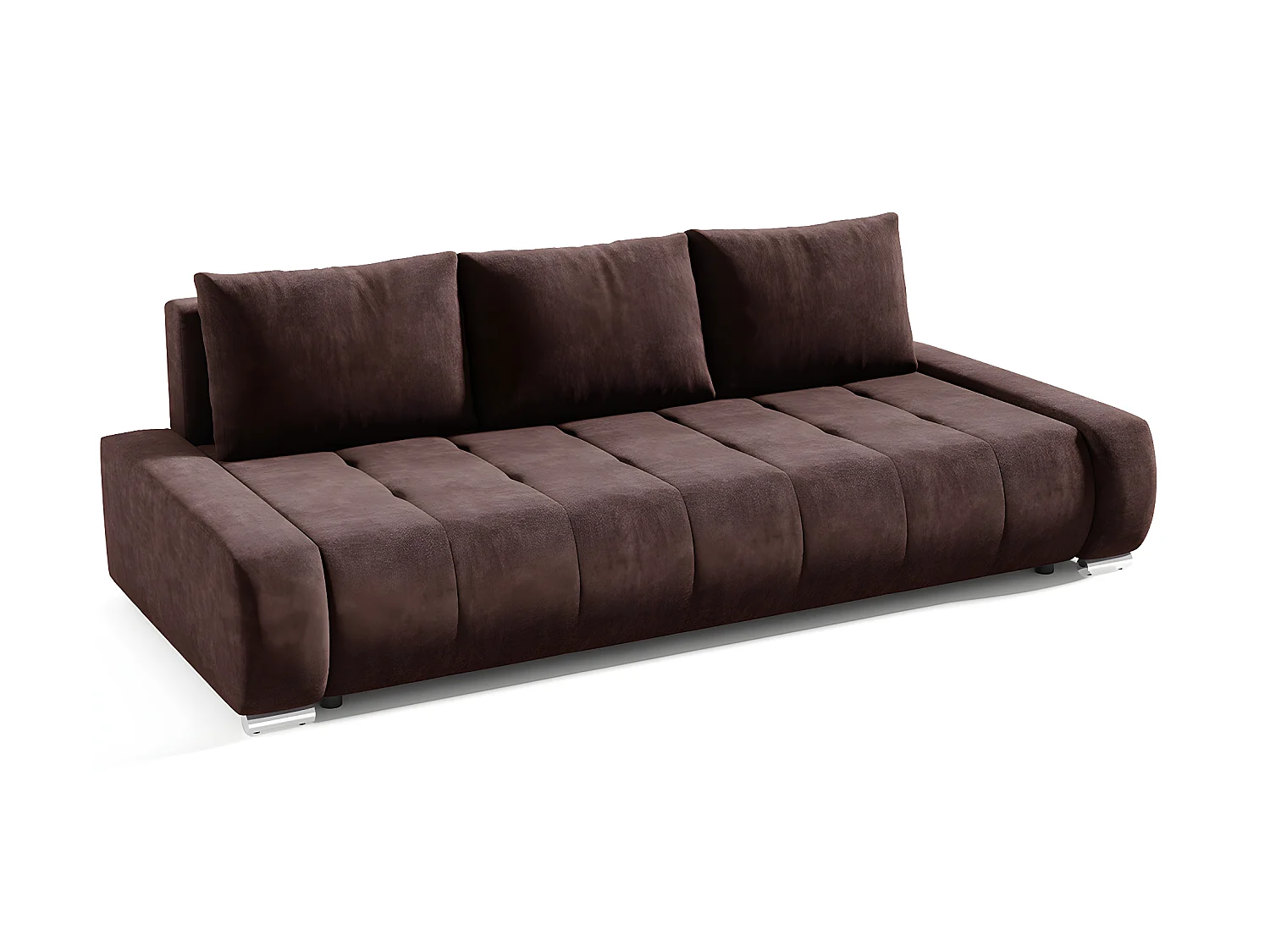 Canapé convertible 3 places avec coffre Jonas Marron