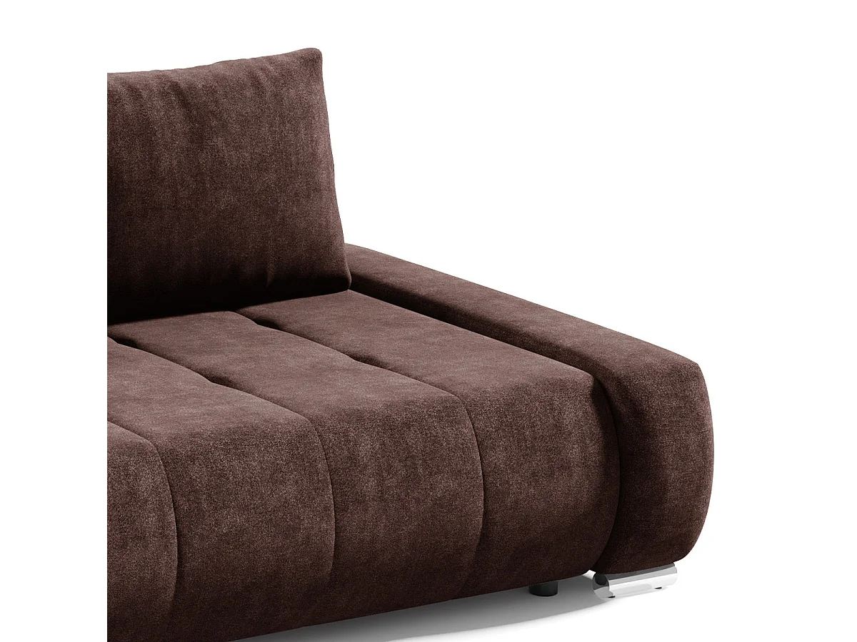 Canapé convertible 3 places avec coffre en tissu marron JONAS