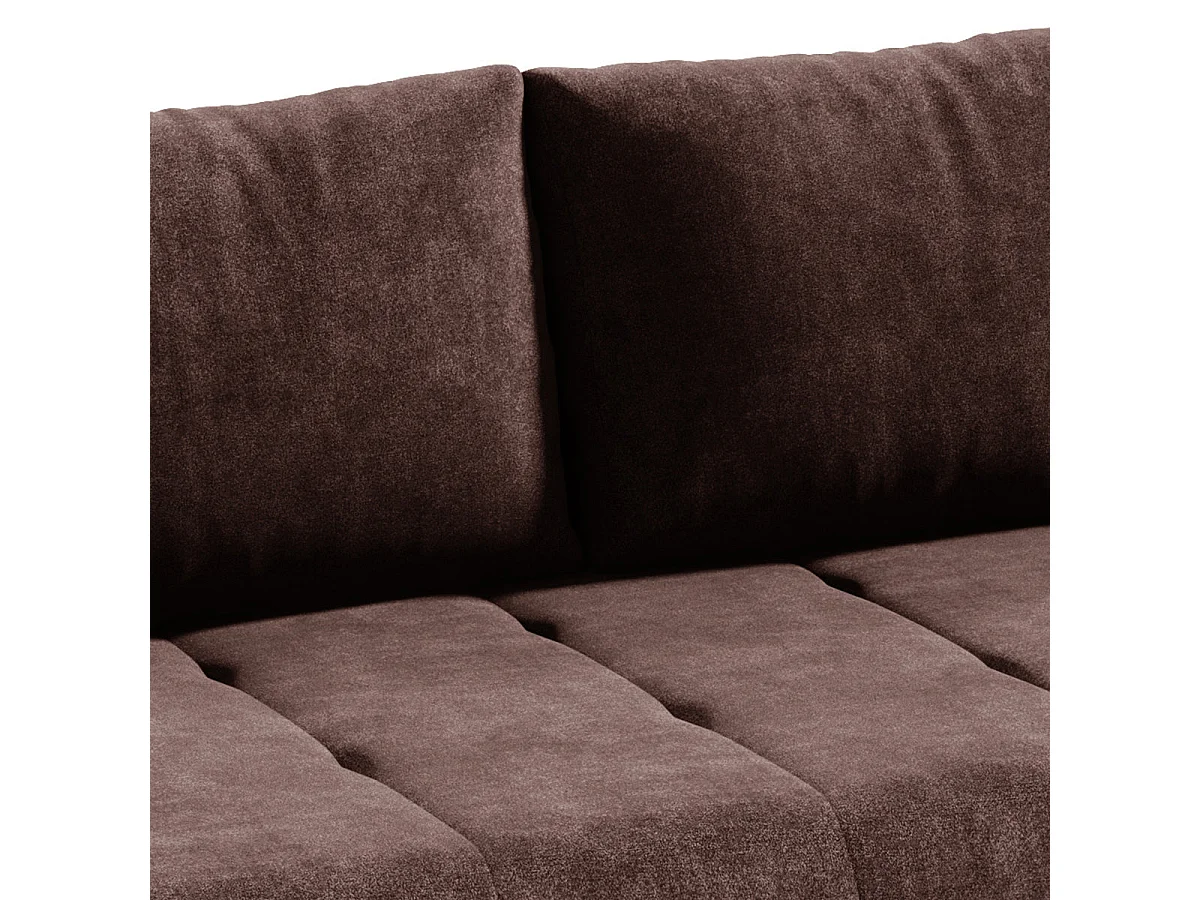 Canapé convertible 3 places avec coffre en tissu marron JONAS