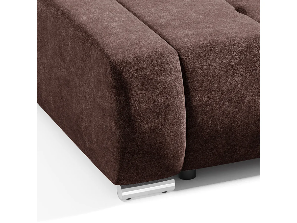 Canapé convertible 3 places avec coffre en tissu marron JONAS