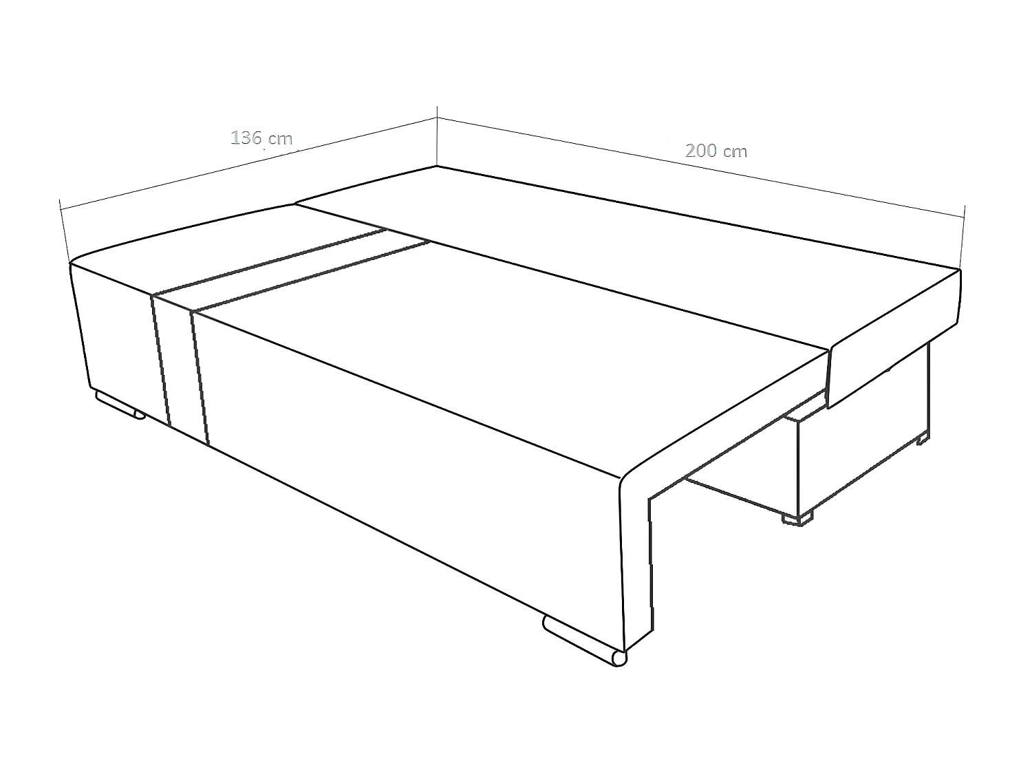 Canapé convertible 3 places avec coffre Loris velours Gris et Noir