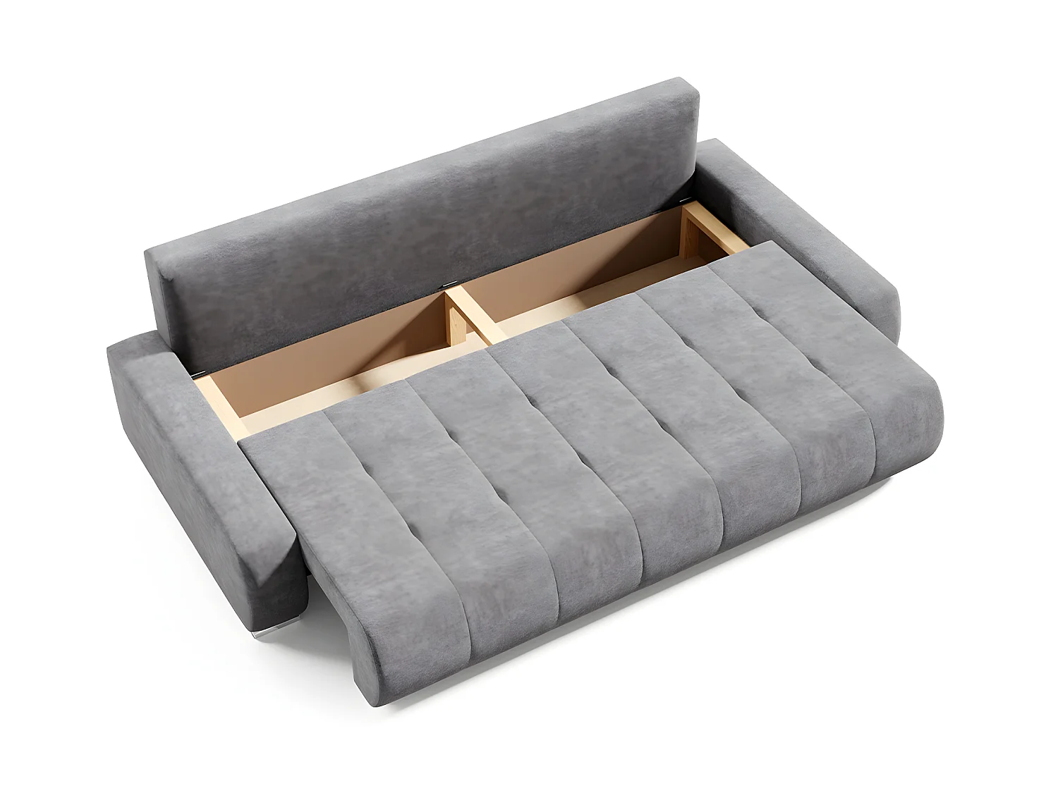 Canapé convertible 3 places avec coffre Jonas Gris foncé