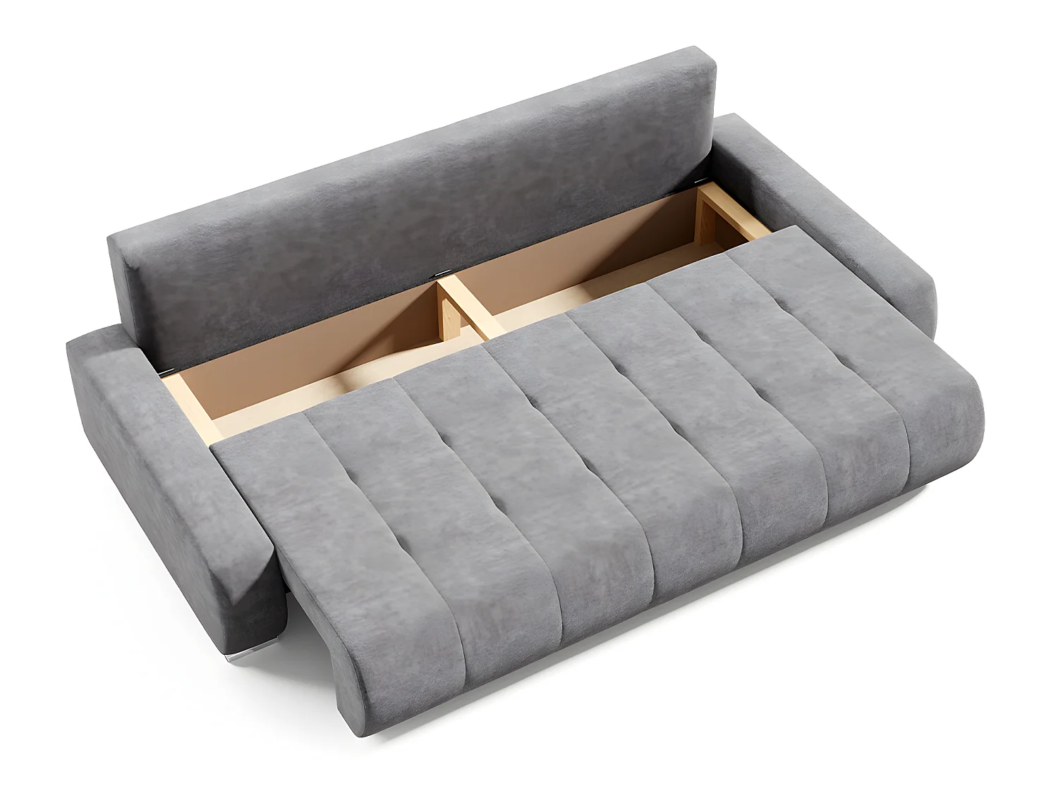 Canapé convertible 3 places avec coffre Jonas Gris foncé