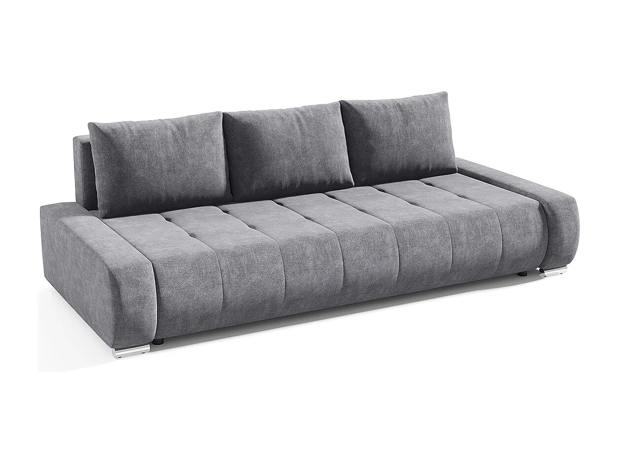 Canapé convertible 3 places avec coffre Jonas Gris foncé