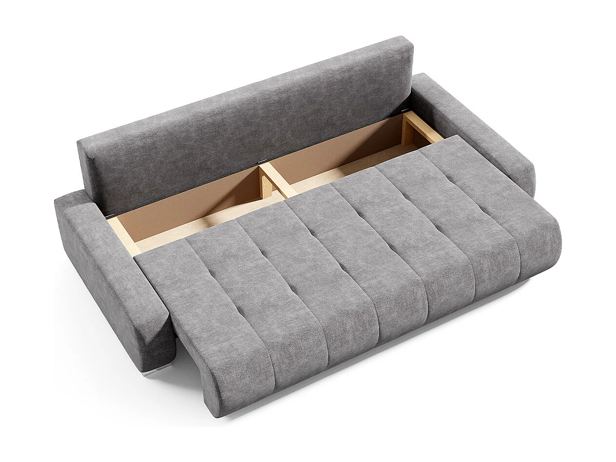 Canapé convertible 3 places avec coffre Jonas Gris foncé
