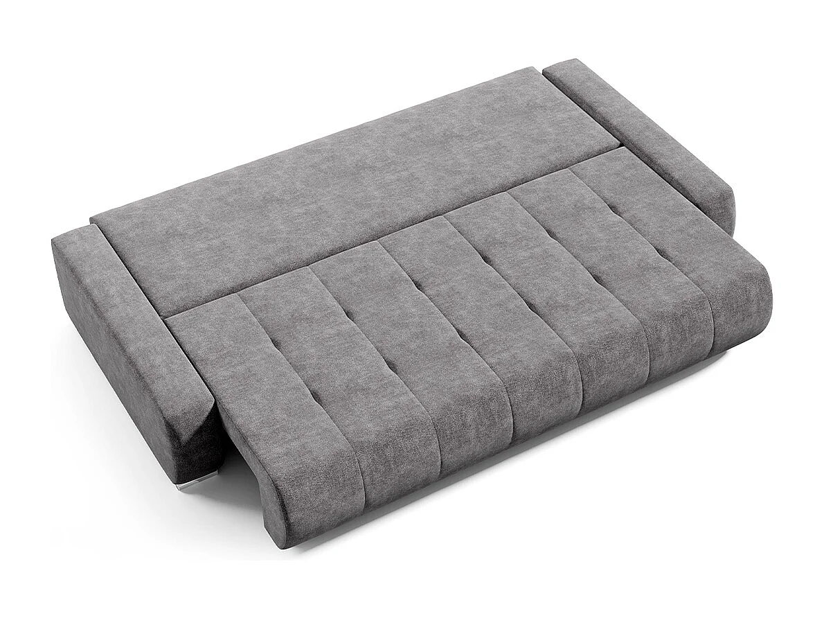 Canapé convertible 3 places avec coffre Jonas Gris foncé
