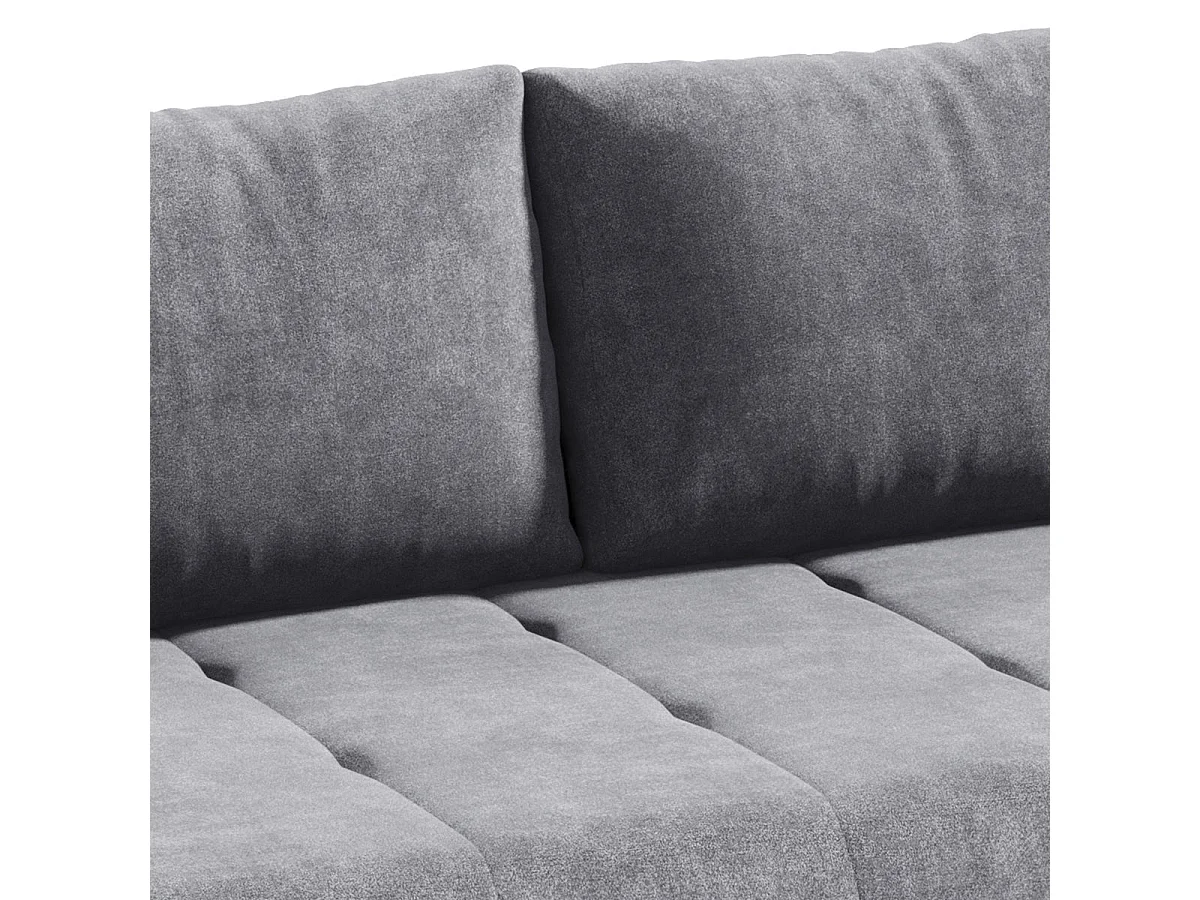Canapé convertible 3 places avec coffre en tissu gris JONAS