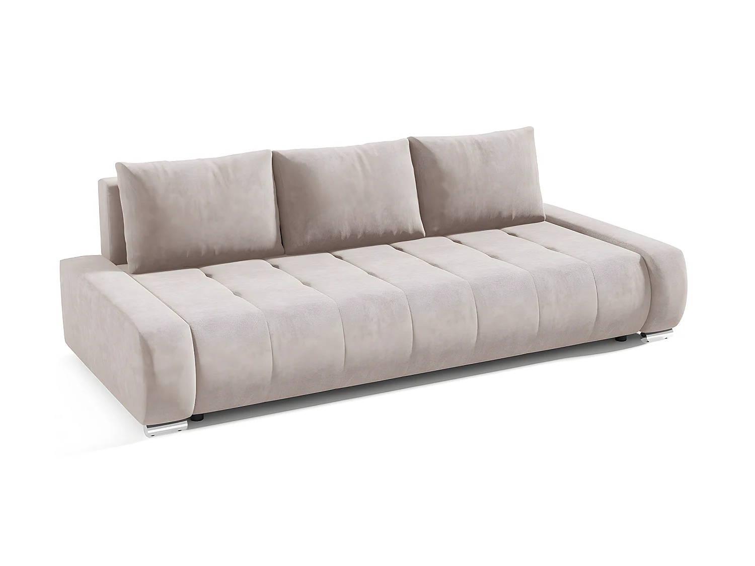 Canapé convertible 3 places avec coffre Jonas Crème