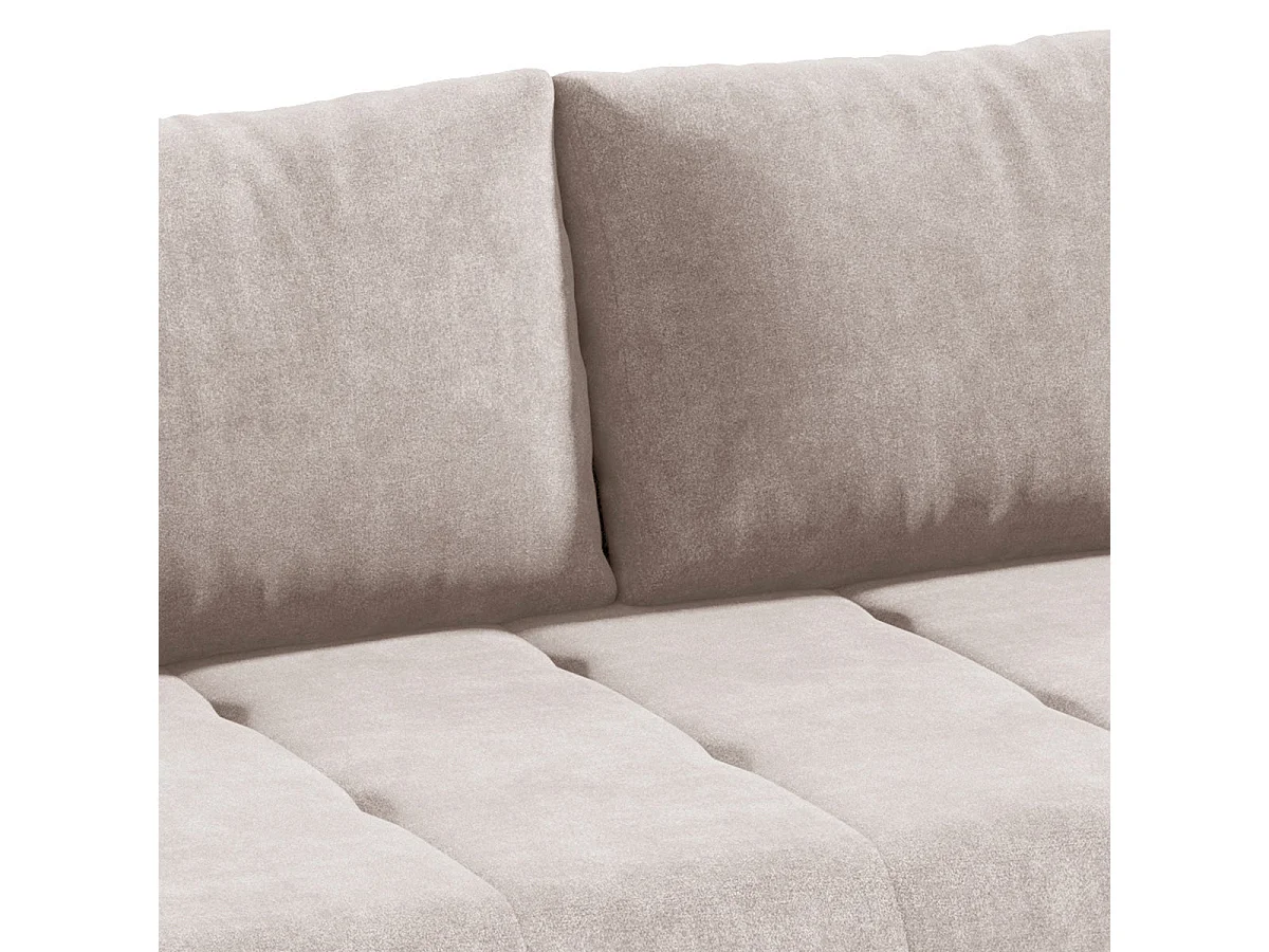 Canapé convertible 3 places avec coffre en tissu creme JONAS