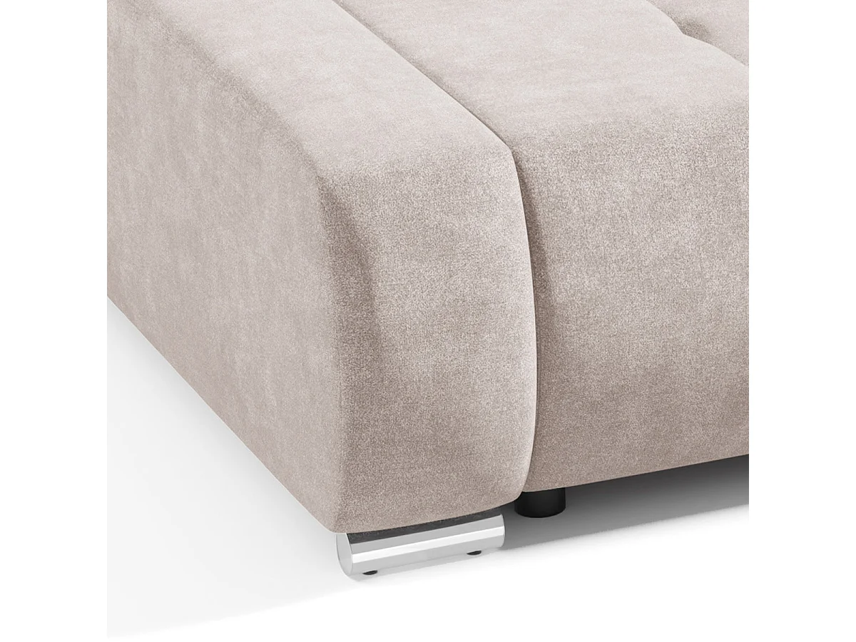 Canapé convertible 3 places avec coffre en tissu creme JONAS