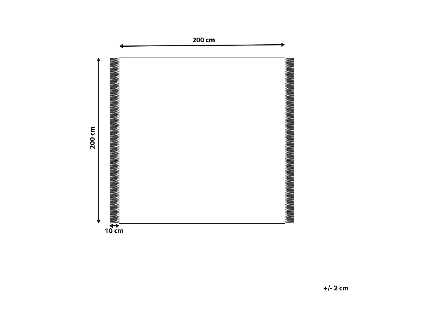 Tapis en coton 200 x 200 cm beige et noir ELDES