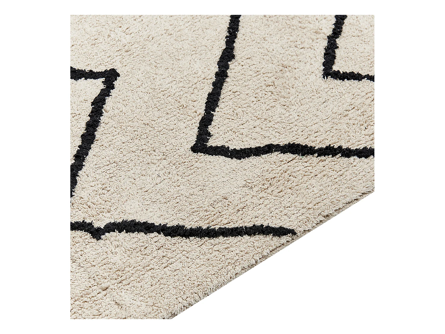 Tapis en coton 200 x 200 cm beige et noir ELDES