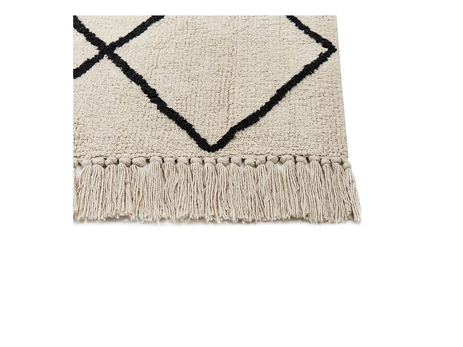 Tapis en coton 200 x 200 cm beige et noir ELDES