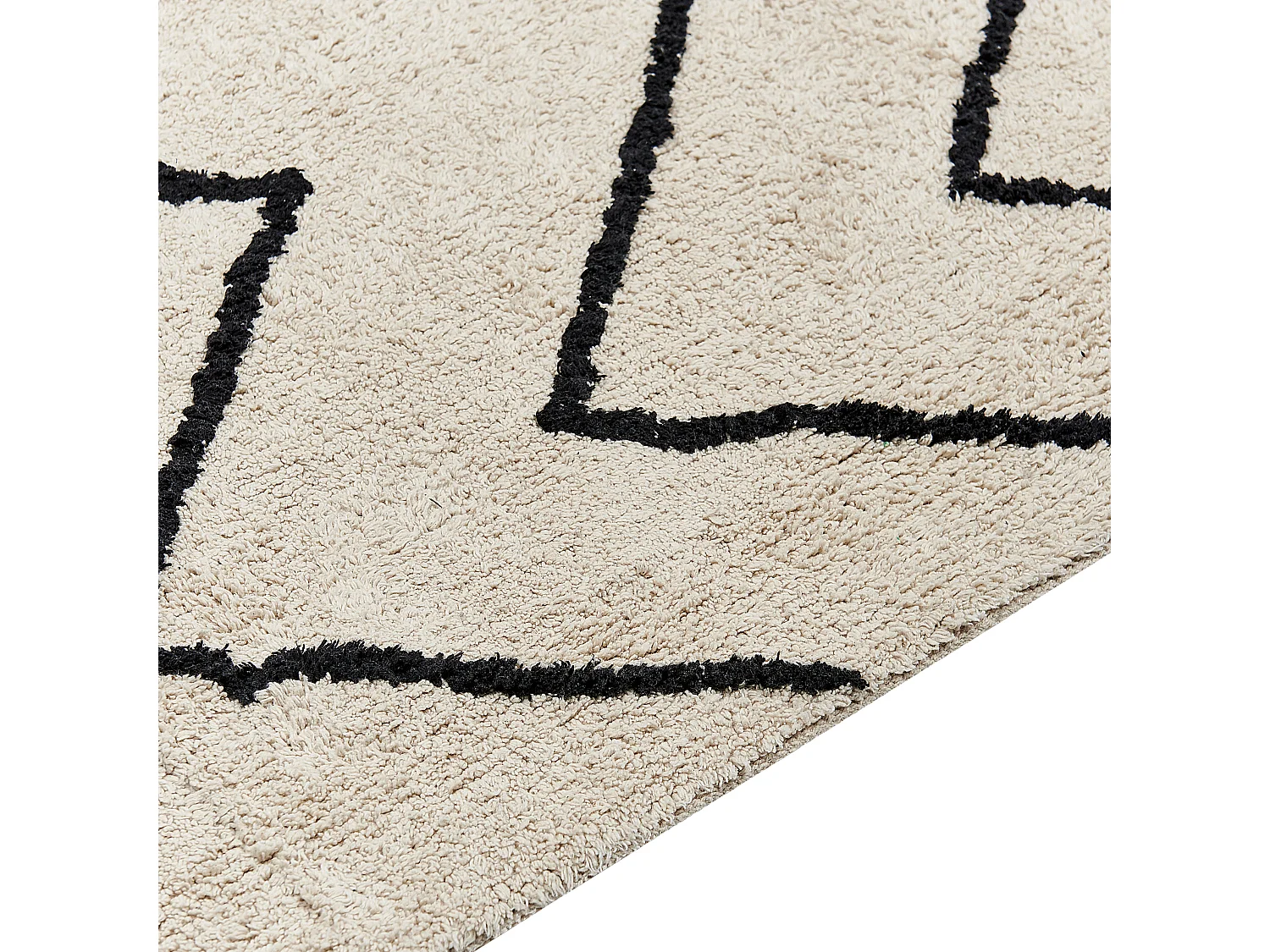 Tapis en coton 200 x 200 cm beige et noir ELDES