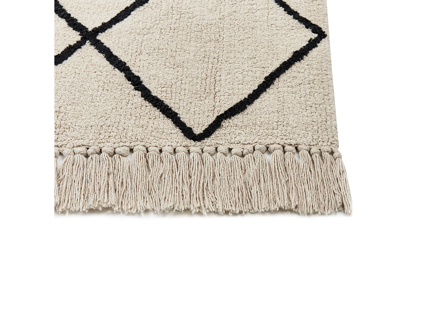 Tapis en coton 200 x 200 cm beige et noir ELDES