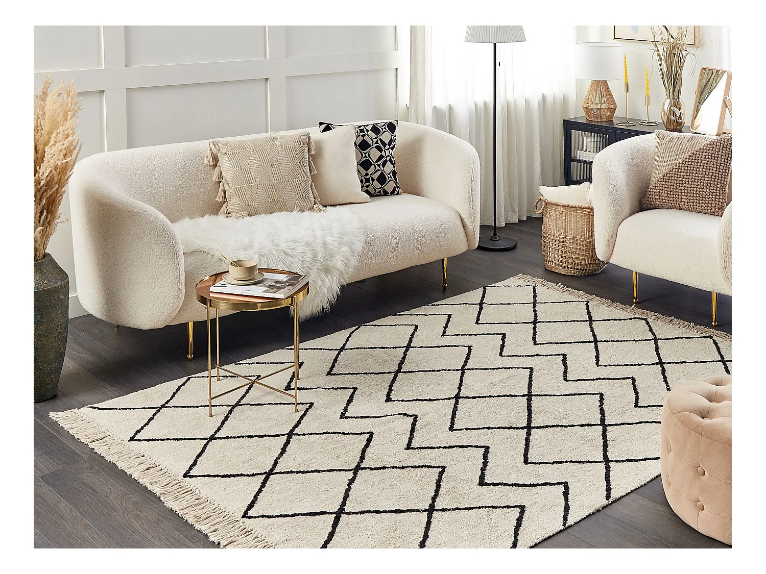 Tapis ELDES Beige 160 x 230 cm Coton
