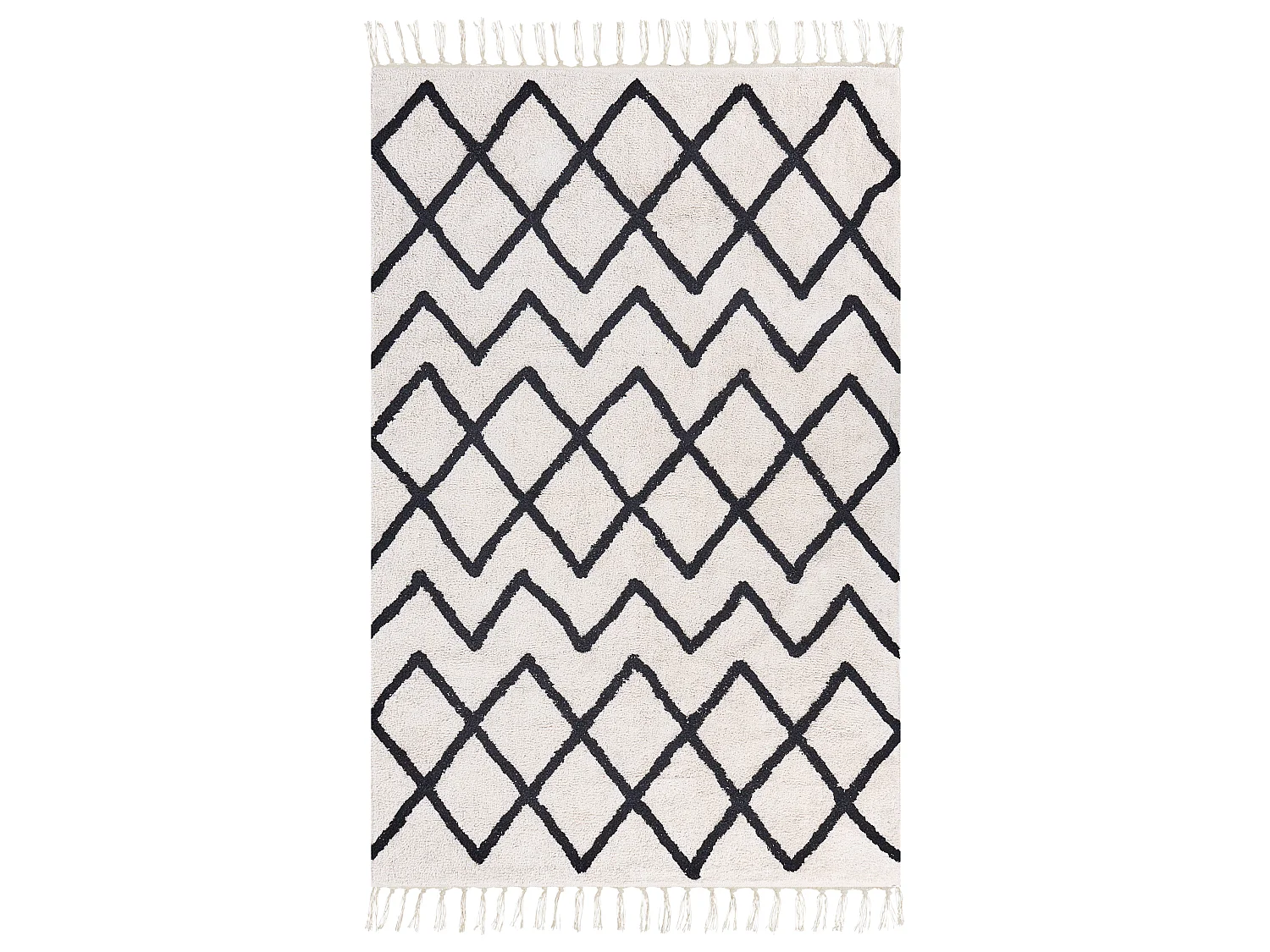 Rug ELDES Beige 160 x 230 cm Cotton