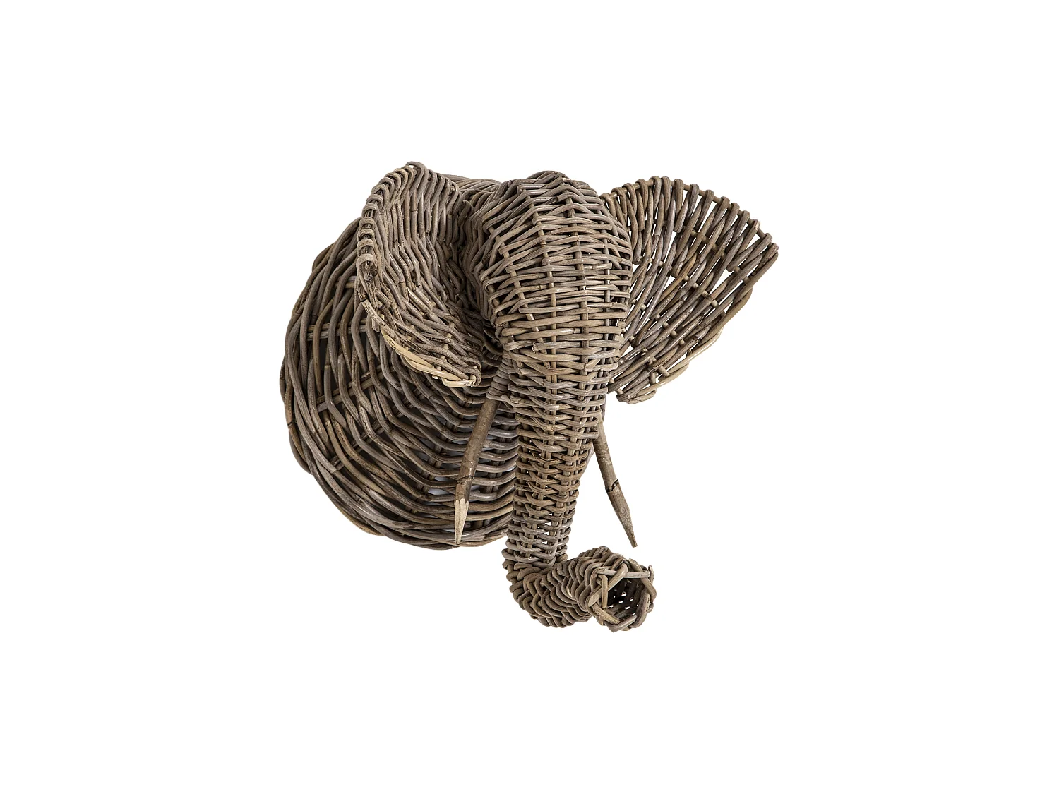 Decoración mural elefante en ratán Rattan - Accesorio de decoración artesanal para todos los estilos de hogar