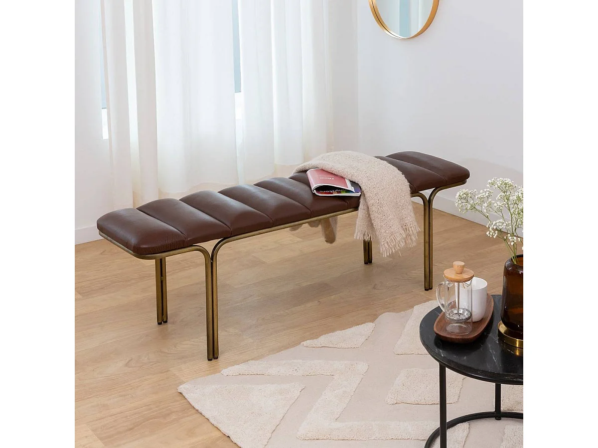 Banc en cuir et métal Jazz