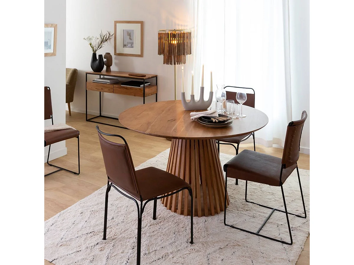 Table ronde en bois d'acacia Vida