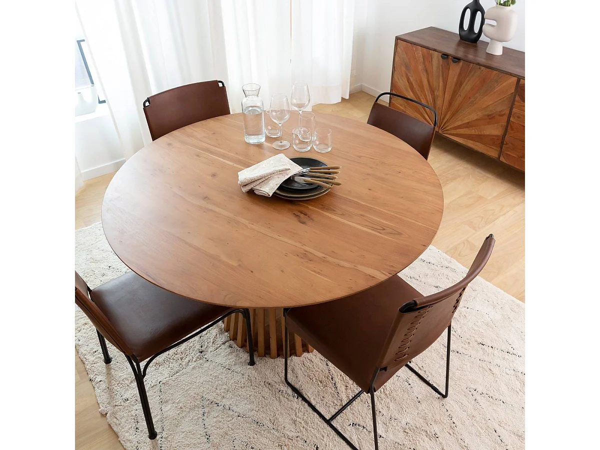 Table ronde en bois d'acacia Vida